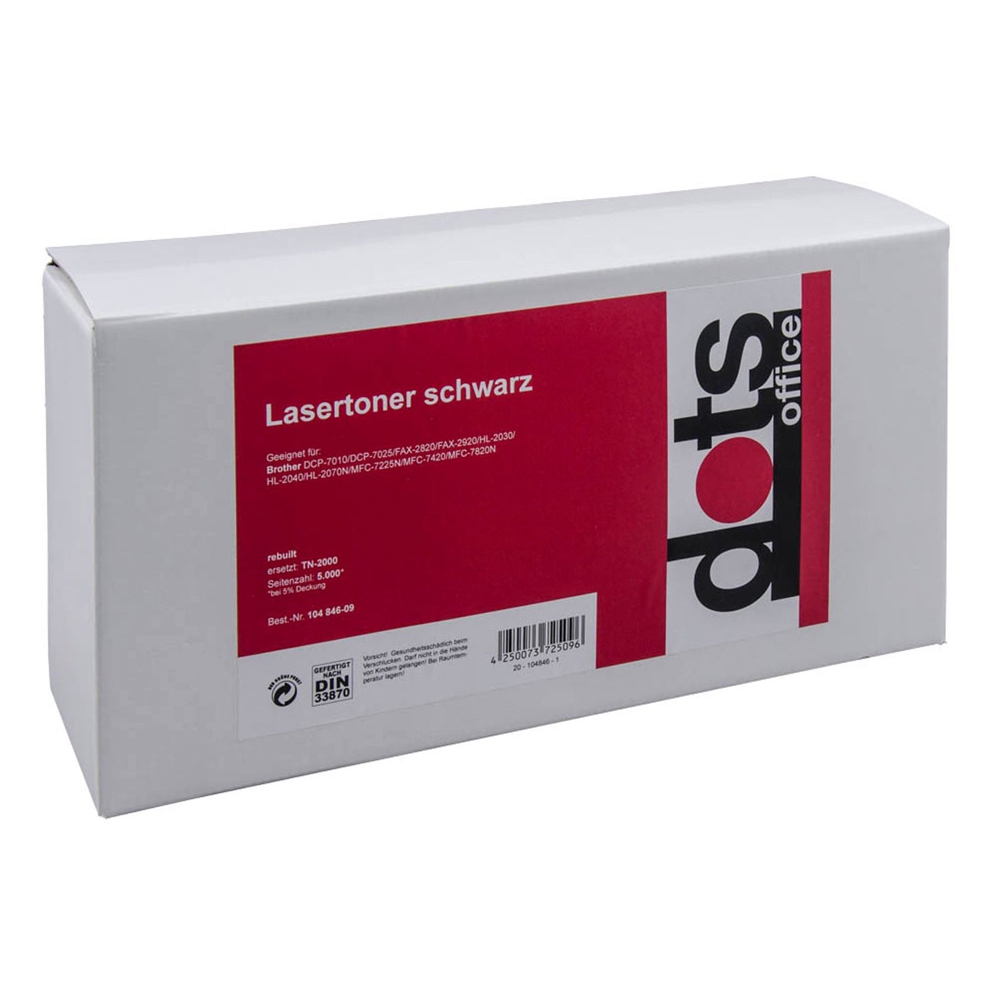 dots schwarz Toner kompatibel zu brother TN-2000 | 1159,5000-DOTS