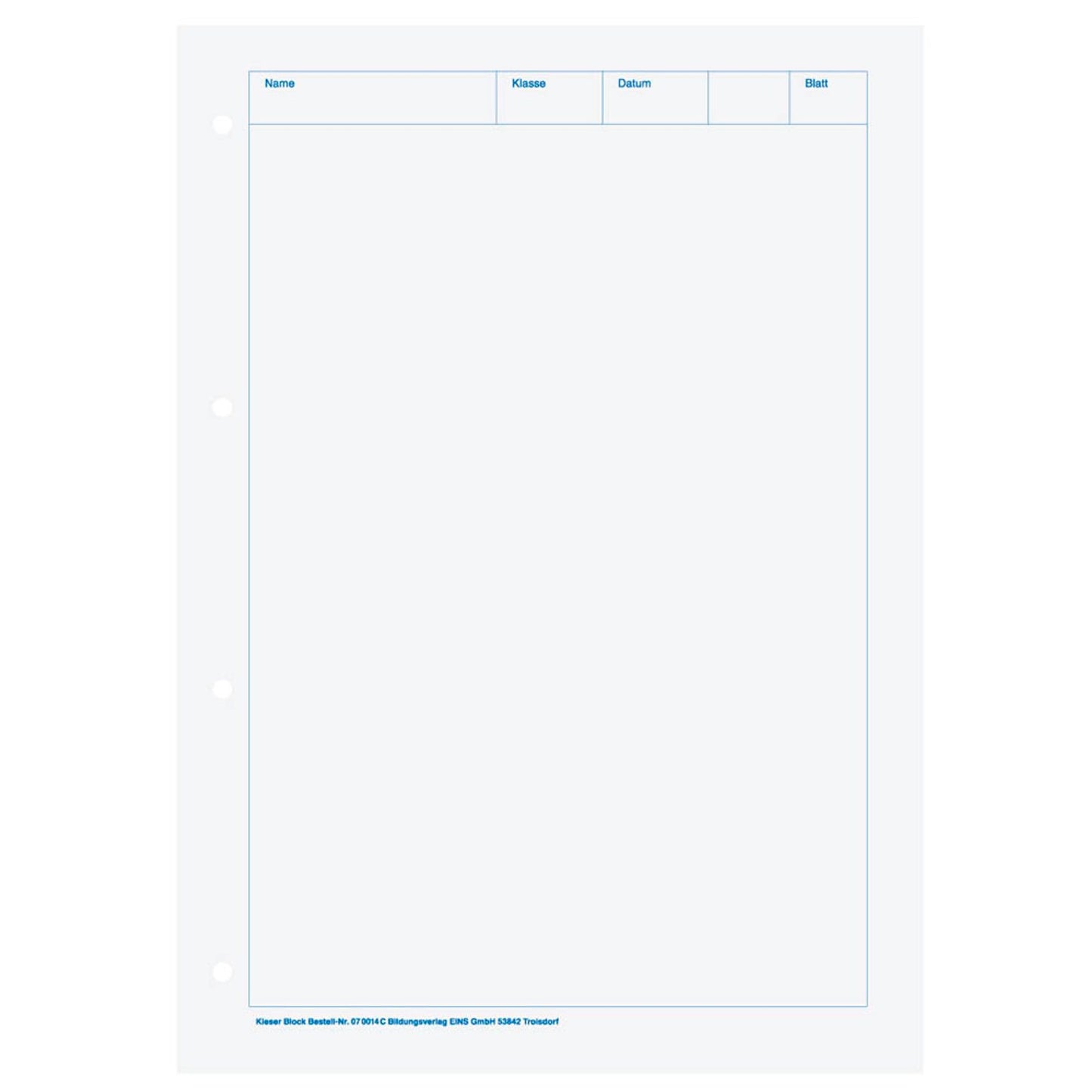 BRUNNEN Arbeitsblock Kieserblock gelocht DIN A4 blanko Lineatur 14C | 1042924