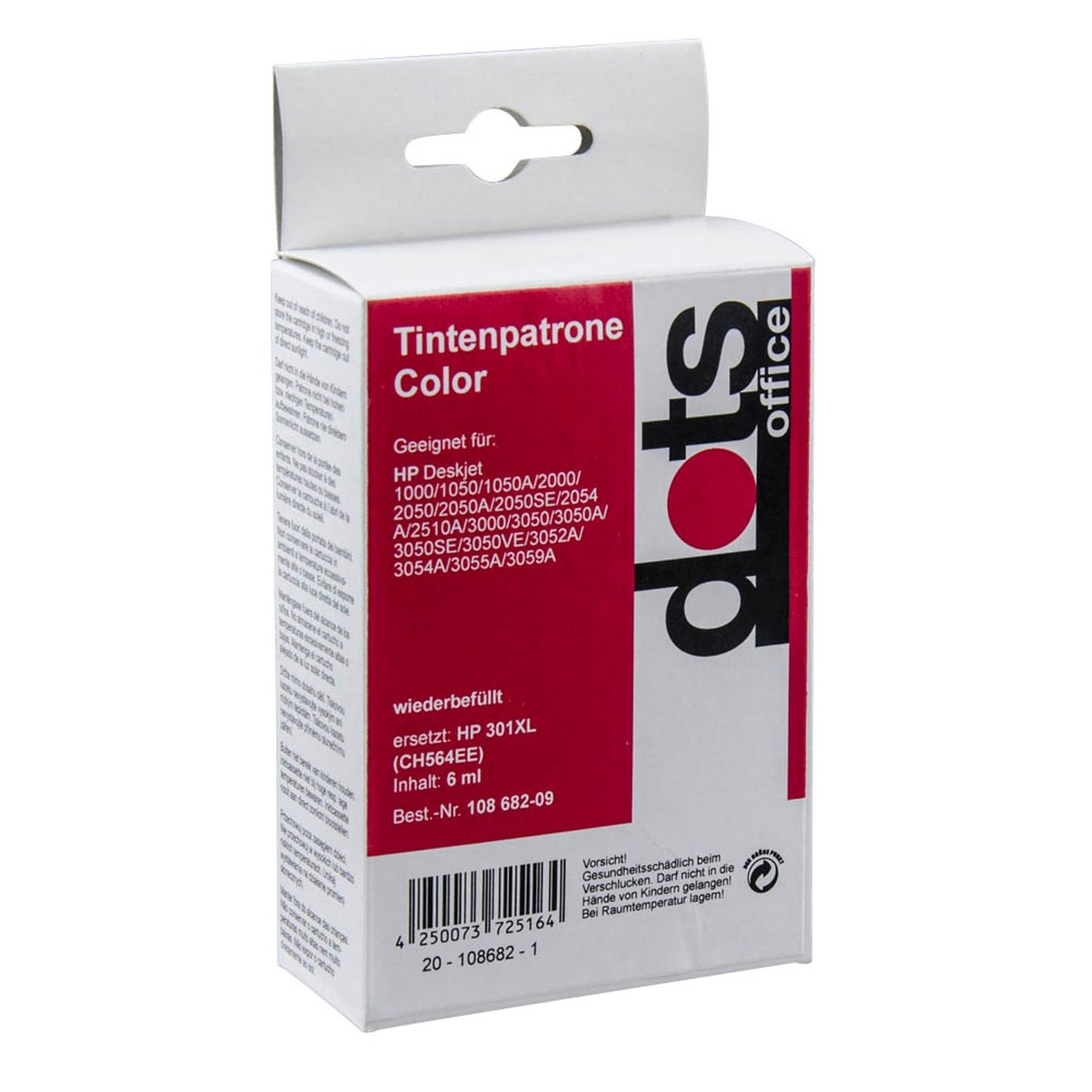 dots color Druckerpatrone kompatibel zu HP 301XL (CH564EE) | 1720,4030-DOTS