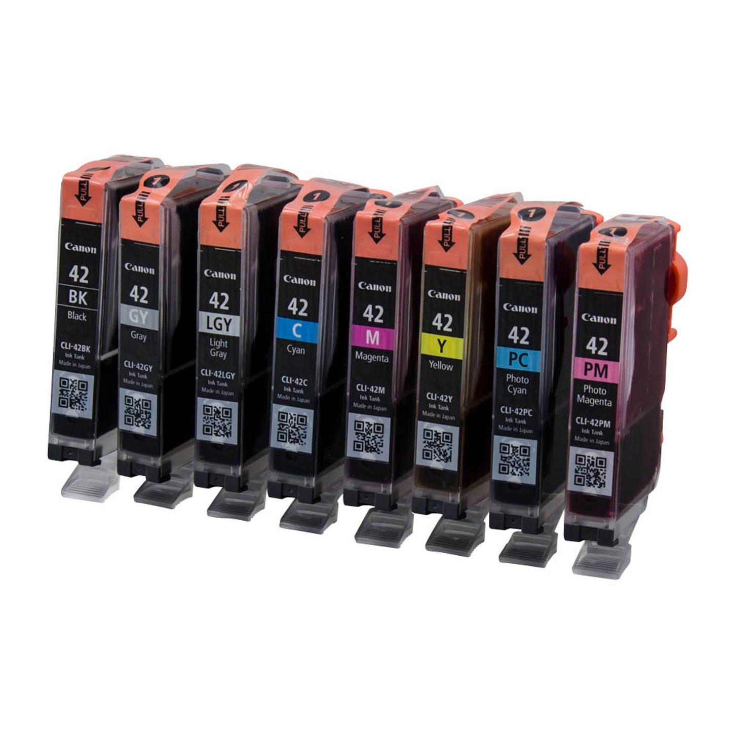 Canon CLI-42 BK/C/M/Y/PC/PM/GY/LGY schwarz, cyan, magenta, gelb, Foto cyan, Foto magenta Druckerpatronen, 8er-Set | 6384B010 | 1 Pack = 8 St.