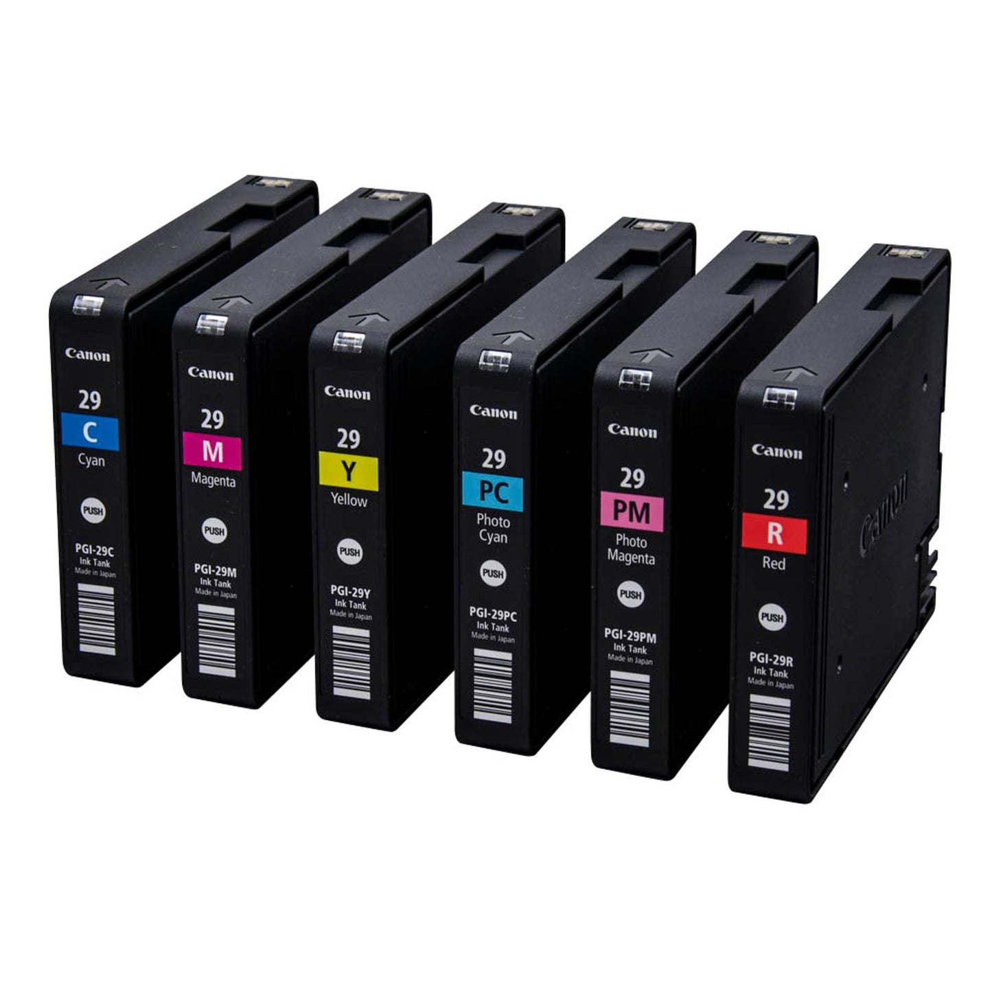 Canon PGI-29 C/M/Y/PC/PM/R cyan, magenta, gelb, Foto cyan, Foto magenta, rot Druckerpatronen, 6er-Set | 4873B005 | 1 Pack = 6 St.