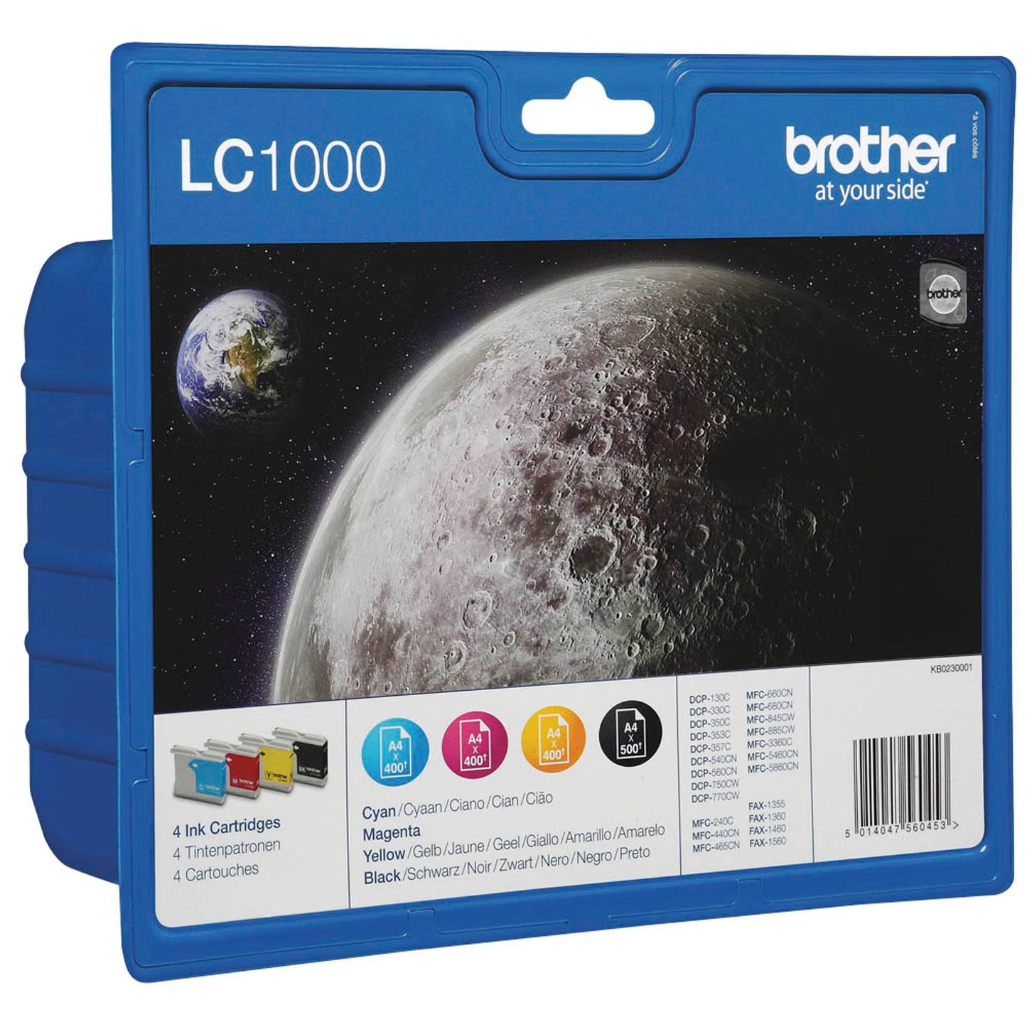brother LC-1000BK/C/M/Y schwarz, cyan, magenta, gelb Druckerpatronen, 4er-Set | LC1000VALBP | 1 Pack = 4 St.