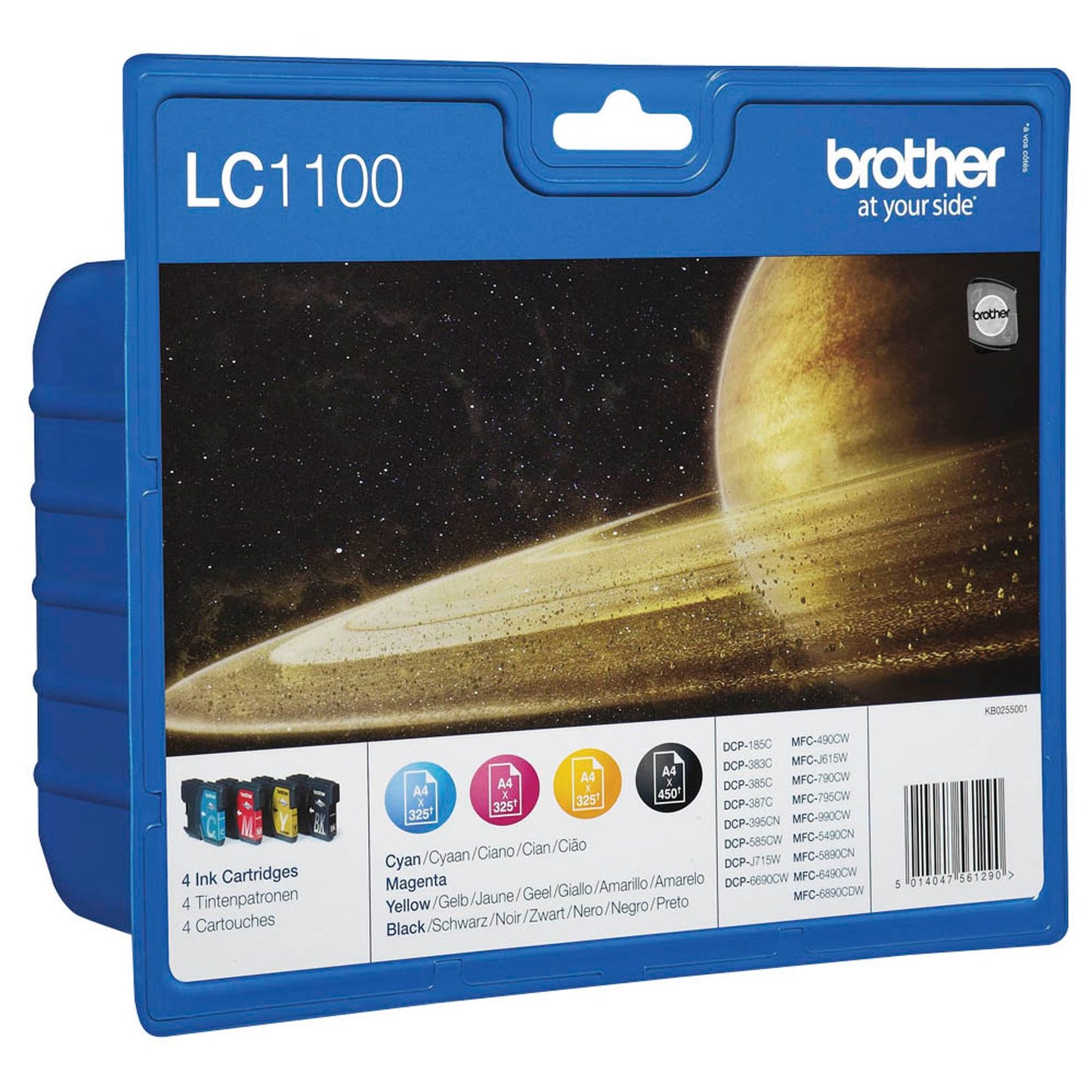 brother LC-1100BK/C/M/Y schwarz, cyan, magenta, gelb Druckerpatrone, 4er-Set | LC1100VALBPDR | 1 Pack = 4 St.