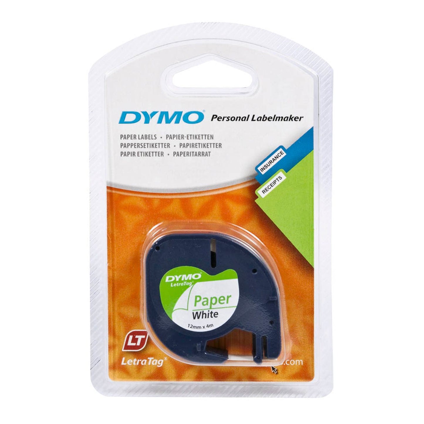 DYMO Schriftband LetraTag 91220 , 12 mm schwarz auf weiß | S0721510