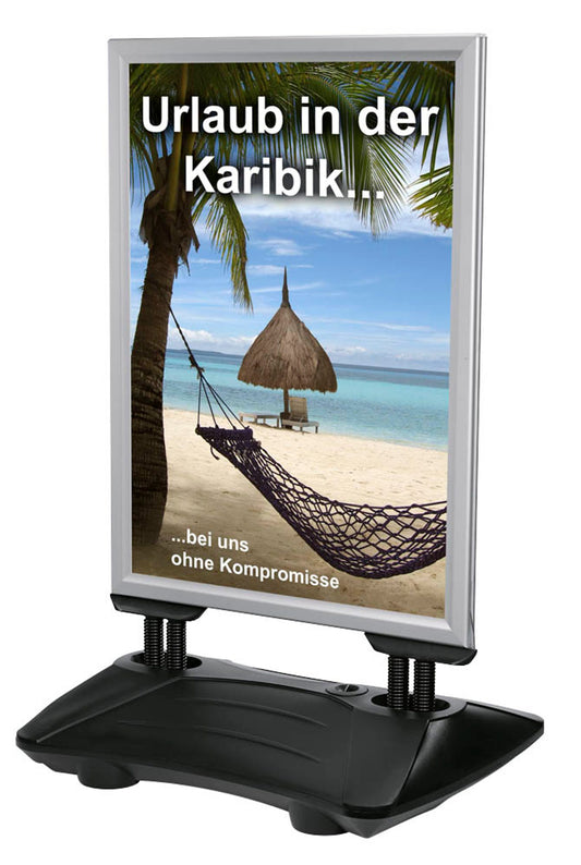 update displays Kundenstopper WindPro silber  2 Fächer