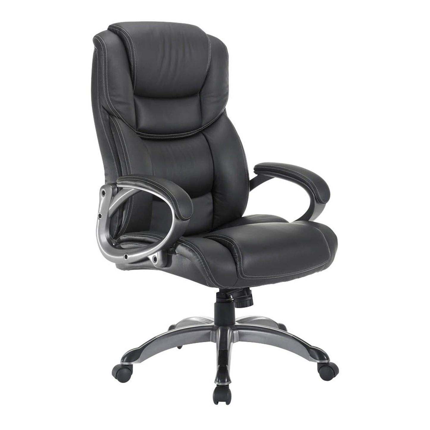 neutral XXL Chefsessel, Kunstleder schwarz, Gestell silber | BT-9142L