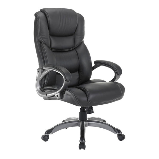 neutral XXL Chefsessel, Kunstleder schwarz, Gestell silber | BT-9142L