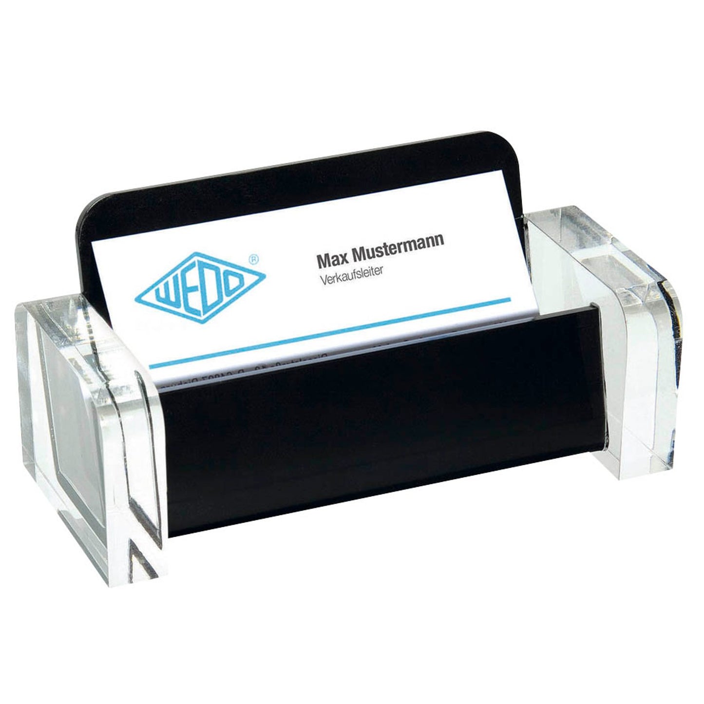 WEDO Visitenkartenhalter Acryl Exklusiv glasklar, für bis zu 70 Visitenkarten | 60 4401