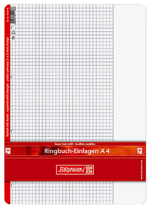 BRUNNEN Ringbucheinlagen A4, 50 Blätter