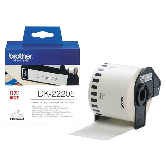 brother Endlospapierrolle für Etikettendrucker weiß 62,0 mm x 30,48 m | DK-22205