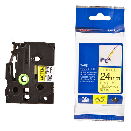brother Schriftband TZe-FX651 , 24 mm schwarz auf gelb | TZEFX651