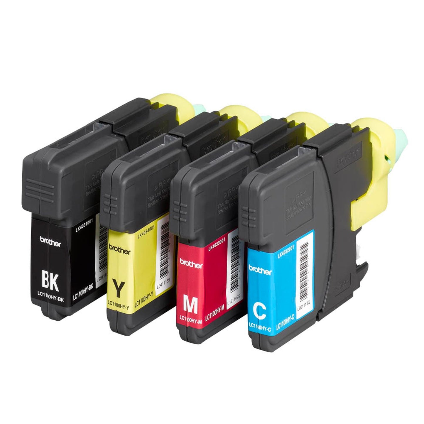 brother LC-1100HYBK/C/M/Y schwarz, cyan, magenta, gelb Druckerpatronen, 4er-Set | LC1100HYVALBP | 1 Pack = 4 St.