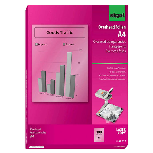 SIGEL Laserfolien klar | LF419 | 1 Pack = 100 St.