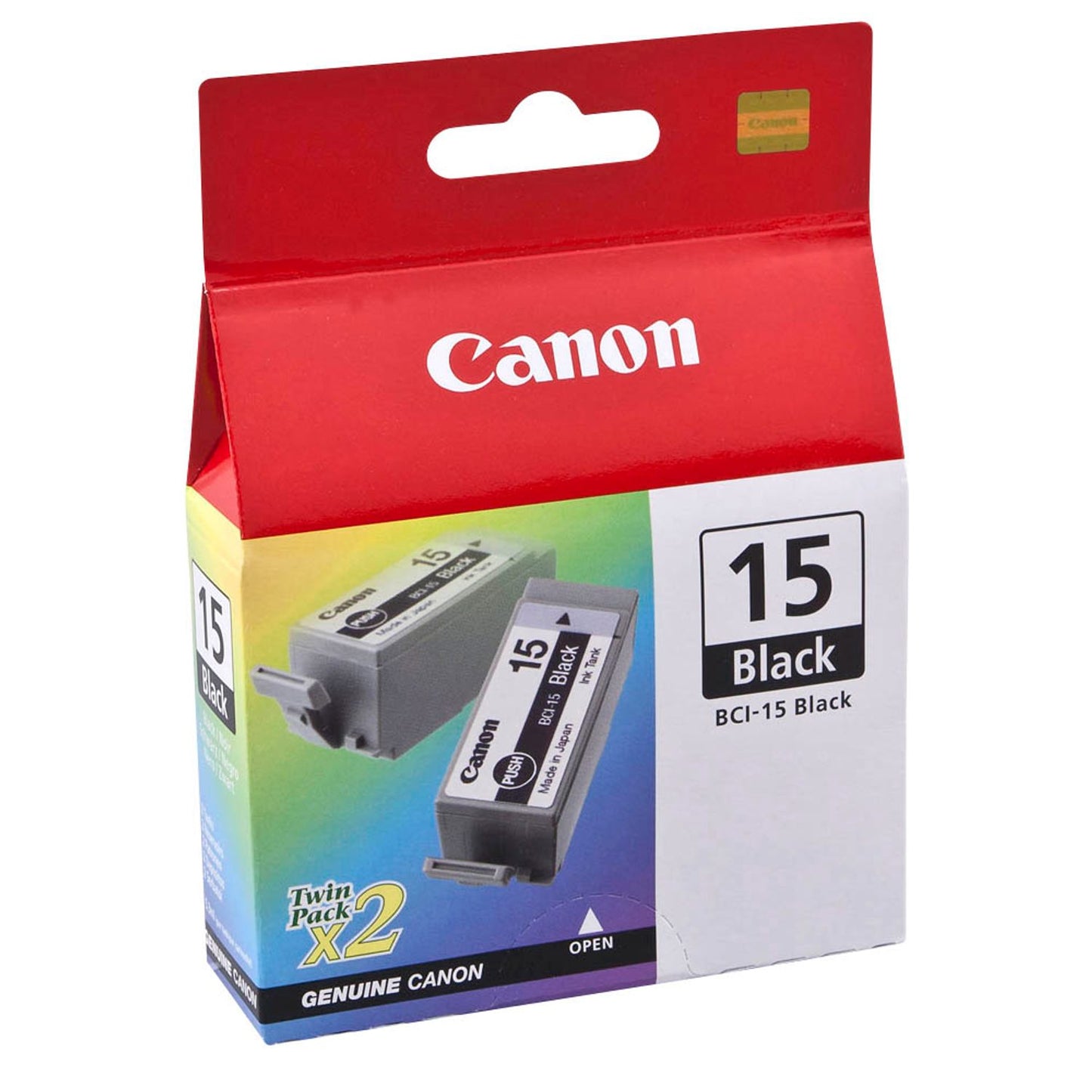 Canon 2x BCI-15 BK schwarz Druckerpatronen, 2er-Set | 8190A002 | 1 Pack = 2 St.