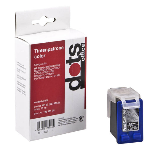 dots color Druckerpatrone kompatibel zu HP 22 (C9352AE) | 1901,4220-DOTS