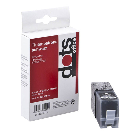 dots schwarz Druckerpatrone kompatibel zu HP 920XL (CD975AE) | 1717,0051-DOTS