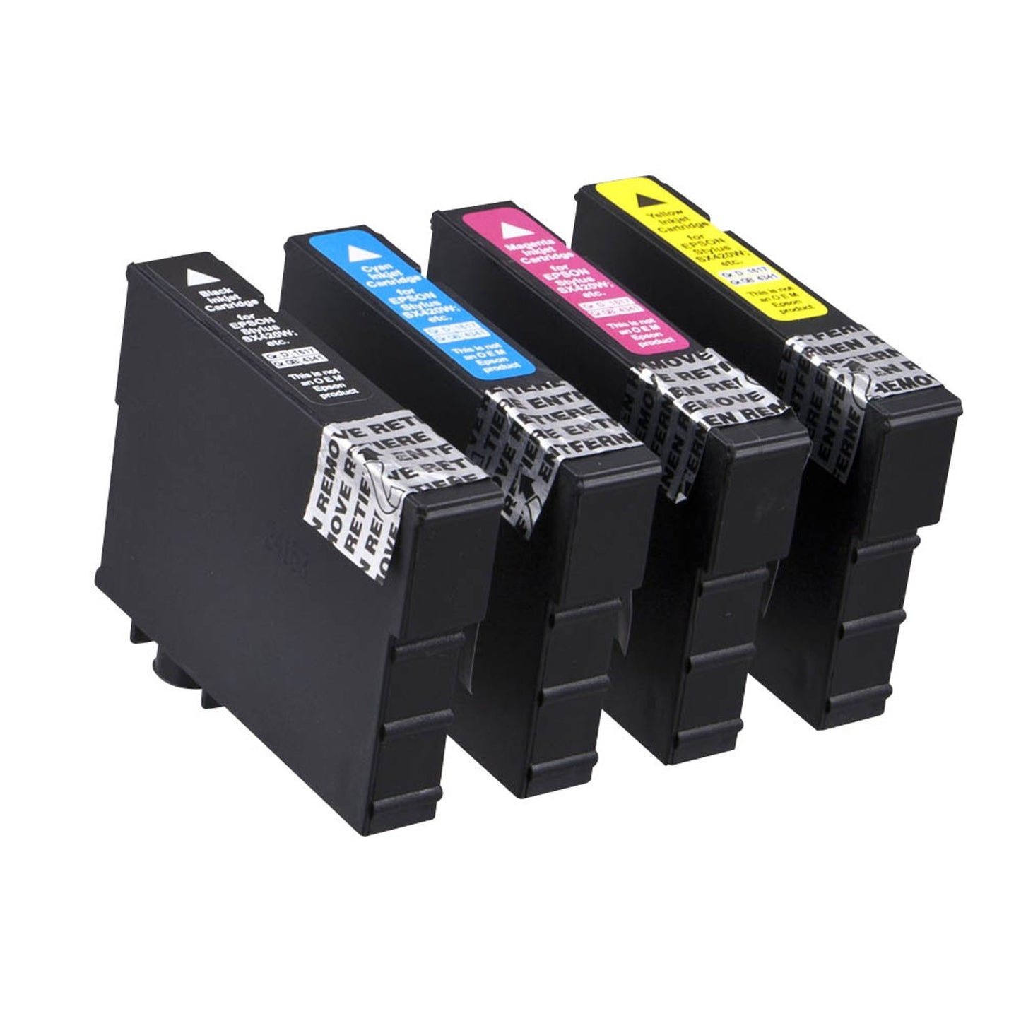 dots schwarz, cyan, magenta, gelb Druckerpatronen kompatibel zu EPSON T1295, 4er-Set | 1617,4050-DOTS | 1 Pack = 4 St.
