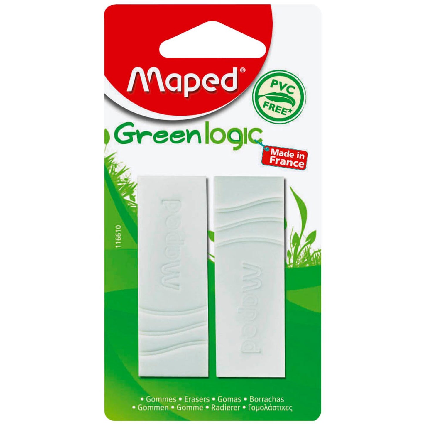 maped Radiergummis Greenlogic weiß | 116610 | 1 Pack = 2 St.
