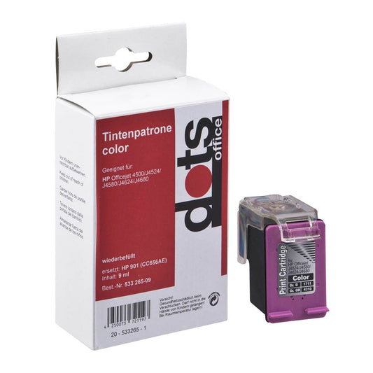 dots color Druckerpatrone kompatibel zu HP 901XL (CC656EE) | 1711,4560-DOTS