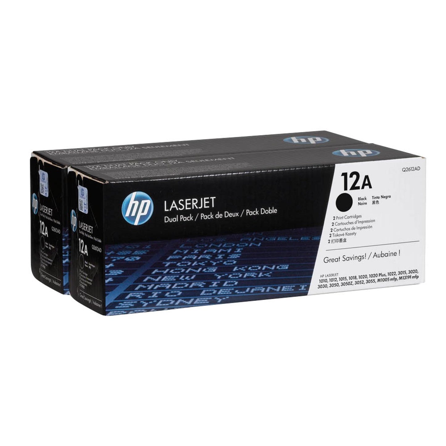 HP 12A () schwarz Tonerkartuschen, 2er-Set | Q2612AD | 1 Pack = 2 St.