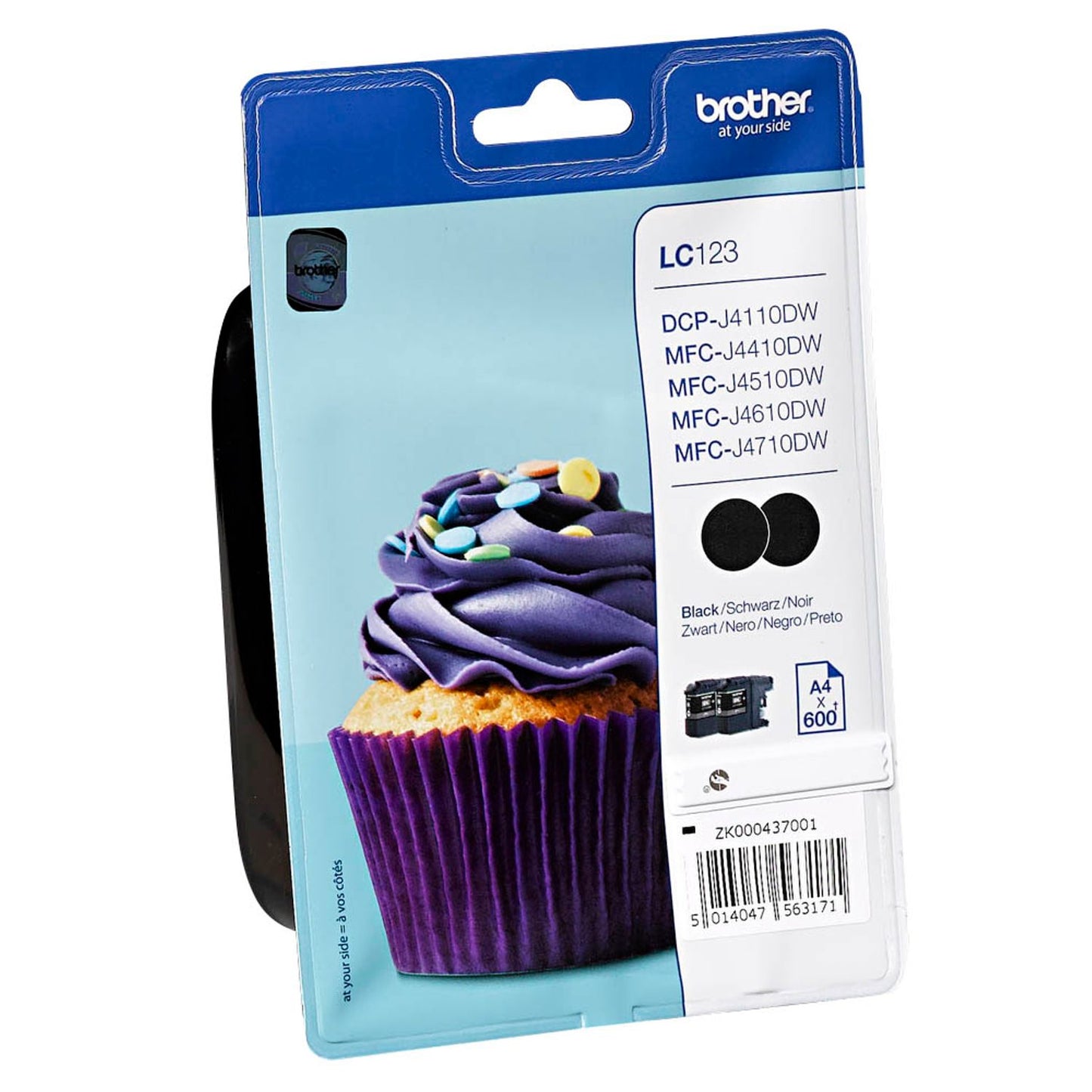 brother LC-123BK schwarz Druckerpatronen, 2er-Set | LC123BKBP2 | 1 Pack = 2 St.