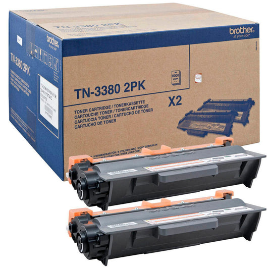 brother TN-3380 schwarz Toner, 2er-Set | TN3380TWIN | 1 Pack = 2 St.
