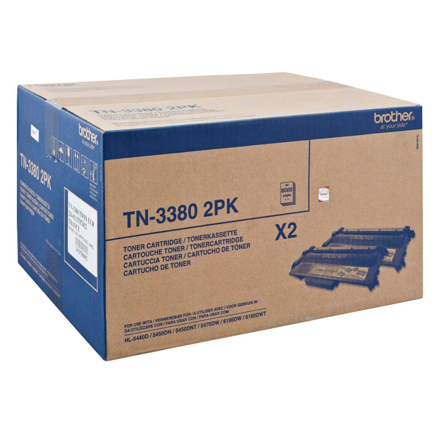 brother TN-3380 schwarz Toner, 2er-Set | TN3380TWIN | 1 Pack = 2 St.