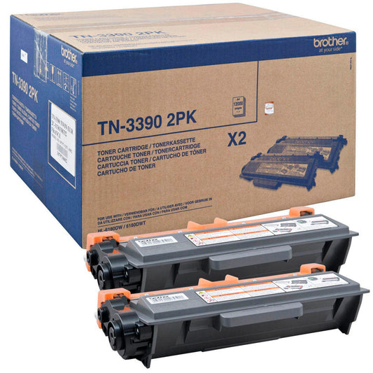 brother TN-3390 schwarz Toner, 2er-Set | TN3390TWIN | 1 Pack = 2 St.