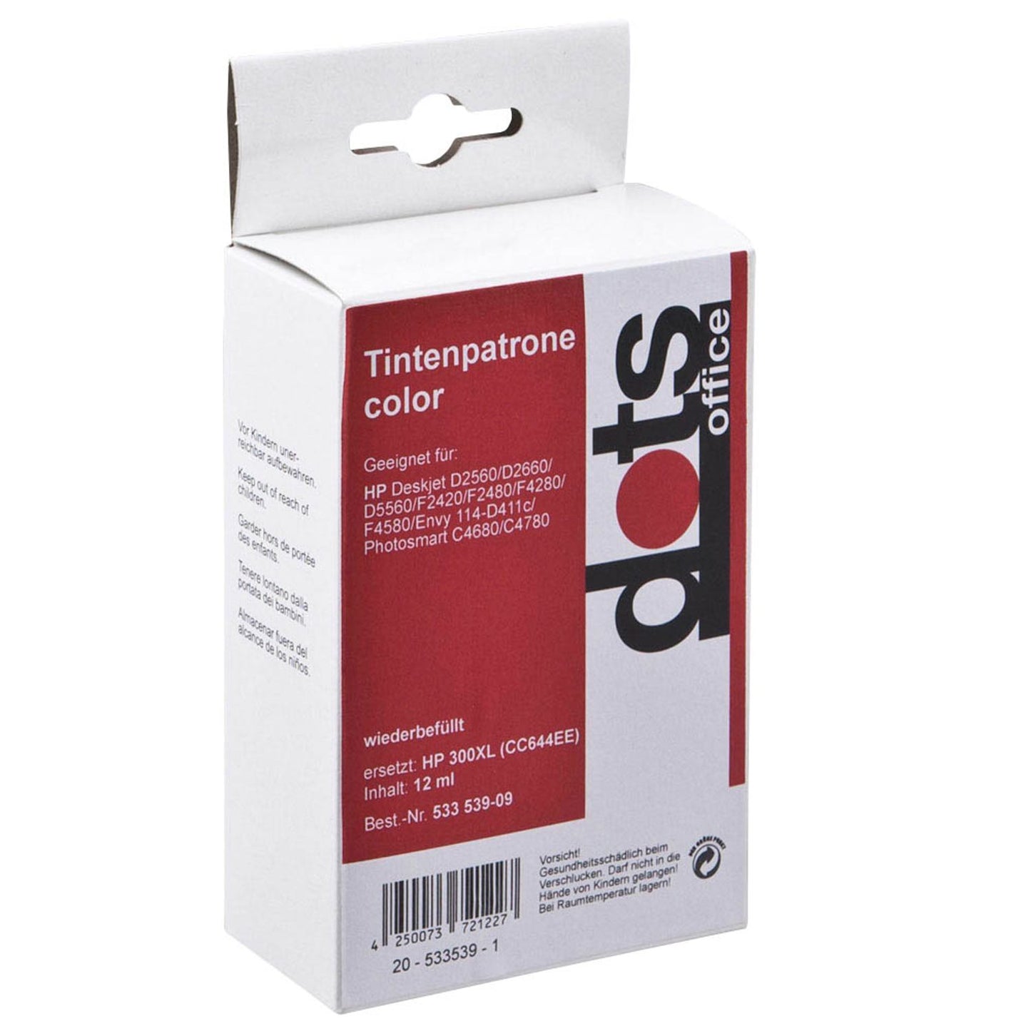 dots color Druckerpatrone kompatibel zu HP 300XL (CC644EE) | 1710,4440-DOTS