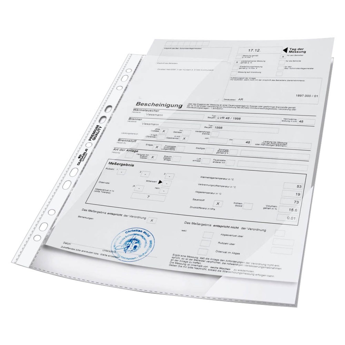 DURABLE Prospekthüllen DIN A4 glasklar glatt 0,08 mm | 267619 | 1 Pack = 100 St.