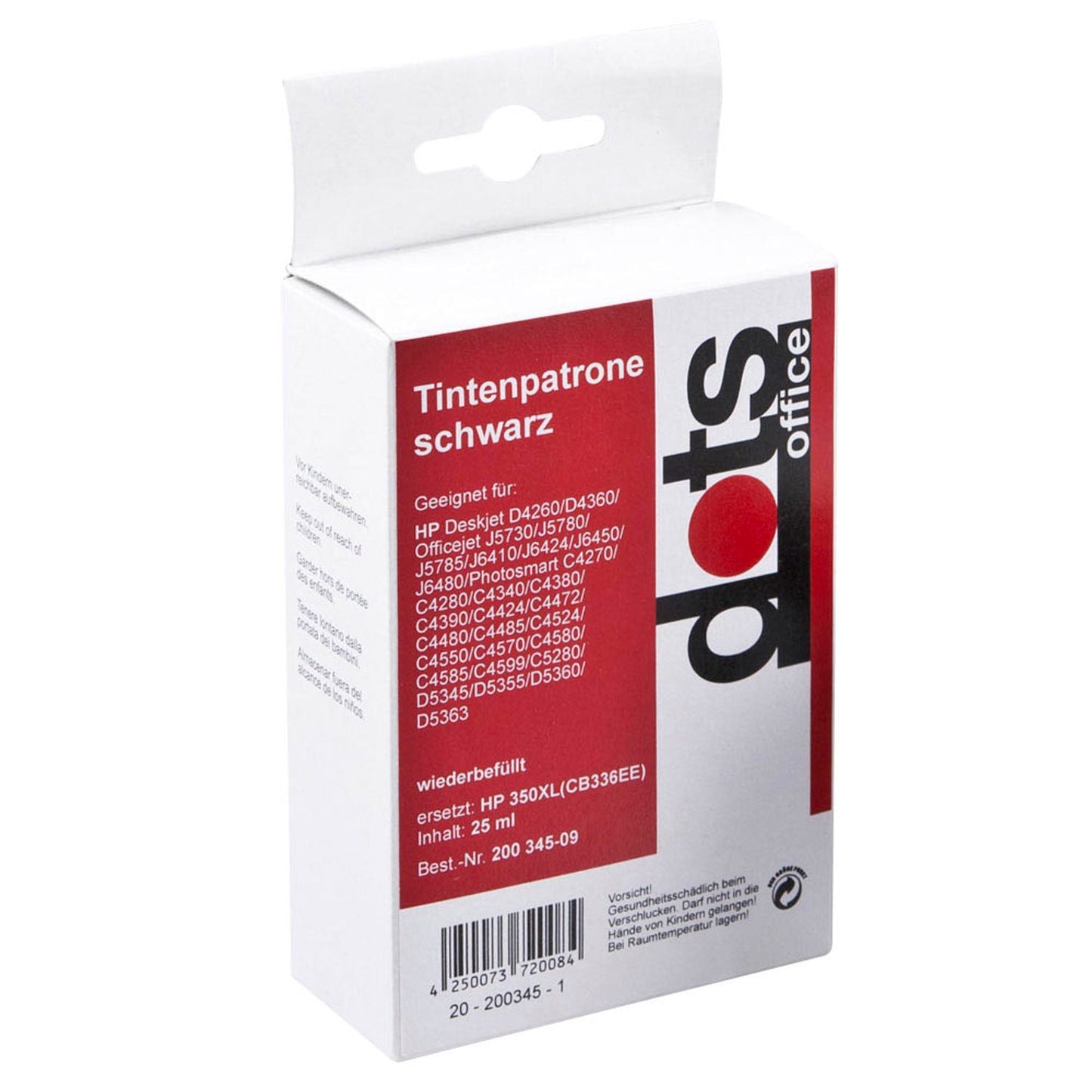 dots schwarz Druckerpatrone kompatibel zu HP 350XL (CB336EE) | 1706,4350-DOTS