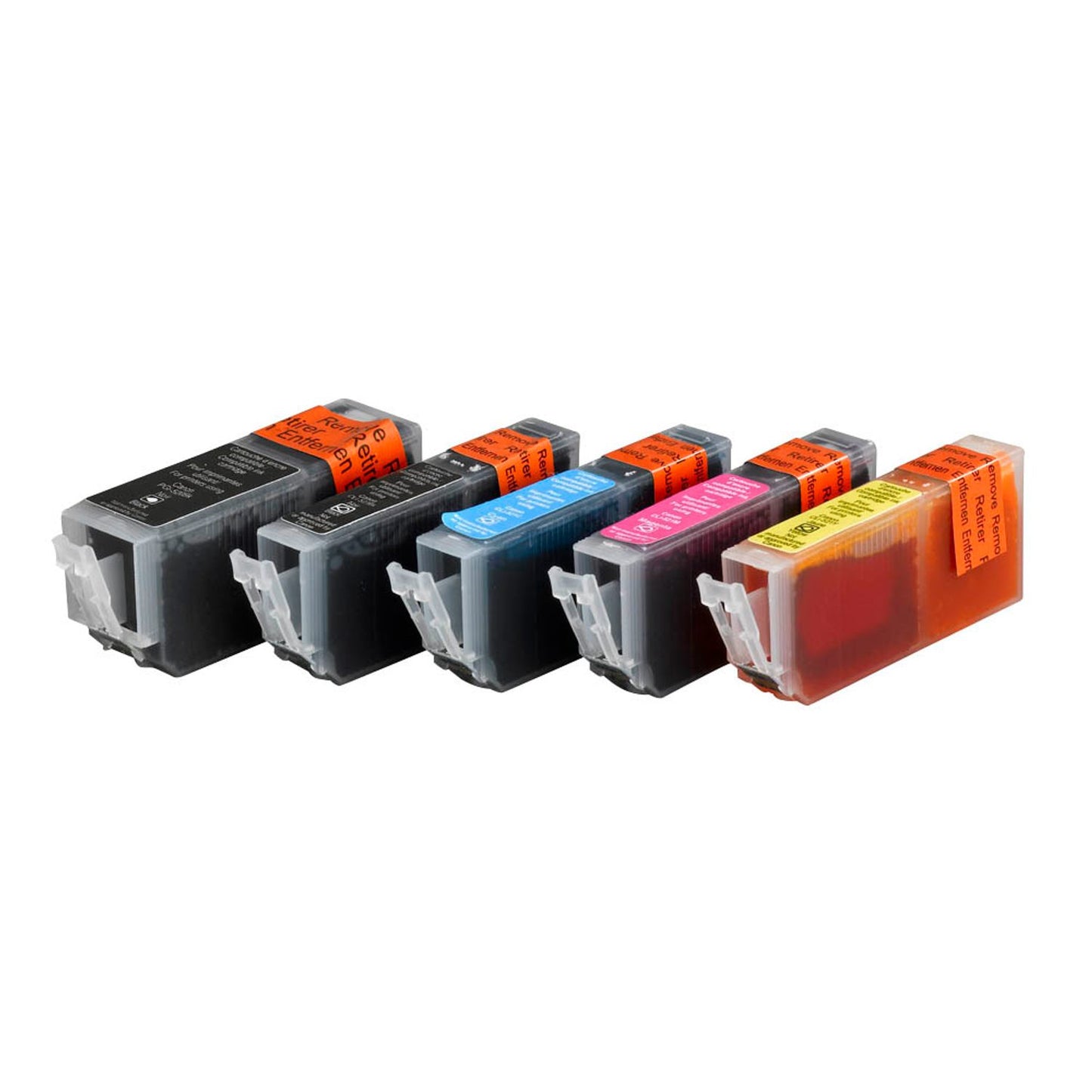 edding EDD-500 schwarz, cyan, magenta, gelb Druckerpatronen kompatibel zu Canon PGI-520 BK, CLI-521 BK/C/M/Y, 5er-Set | 18-500/18-500-01 | 1 Pack = 5 St.
