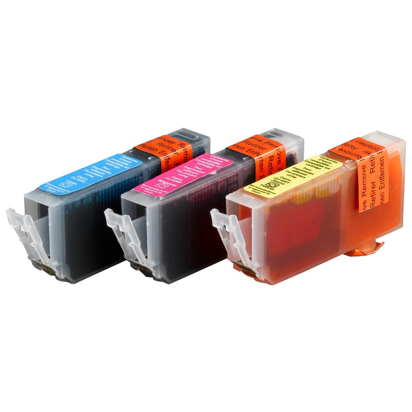 edding EDD-301 cyan, magenta, gelb Druckerpatronen kompatibel zu Canon CLI-526 C/M/Y, 3er-Set | 18-301/18-301-01 | 1 Pack = 3 St.