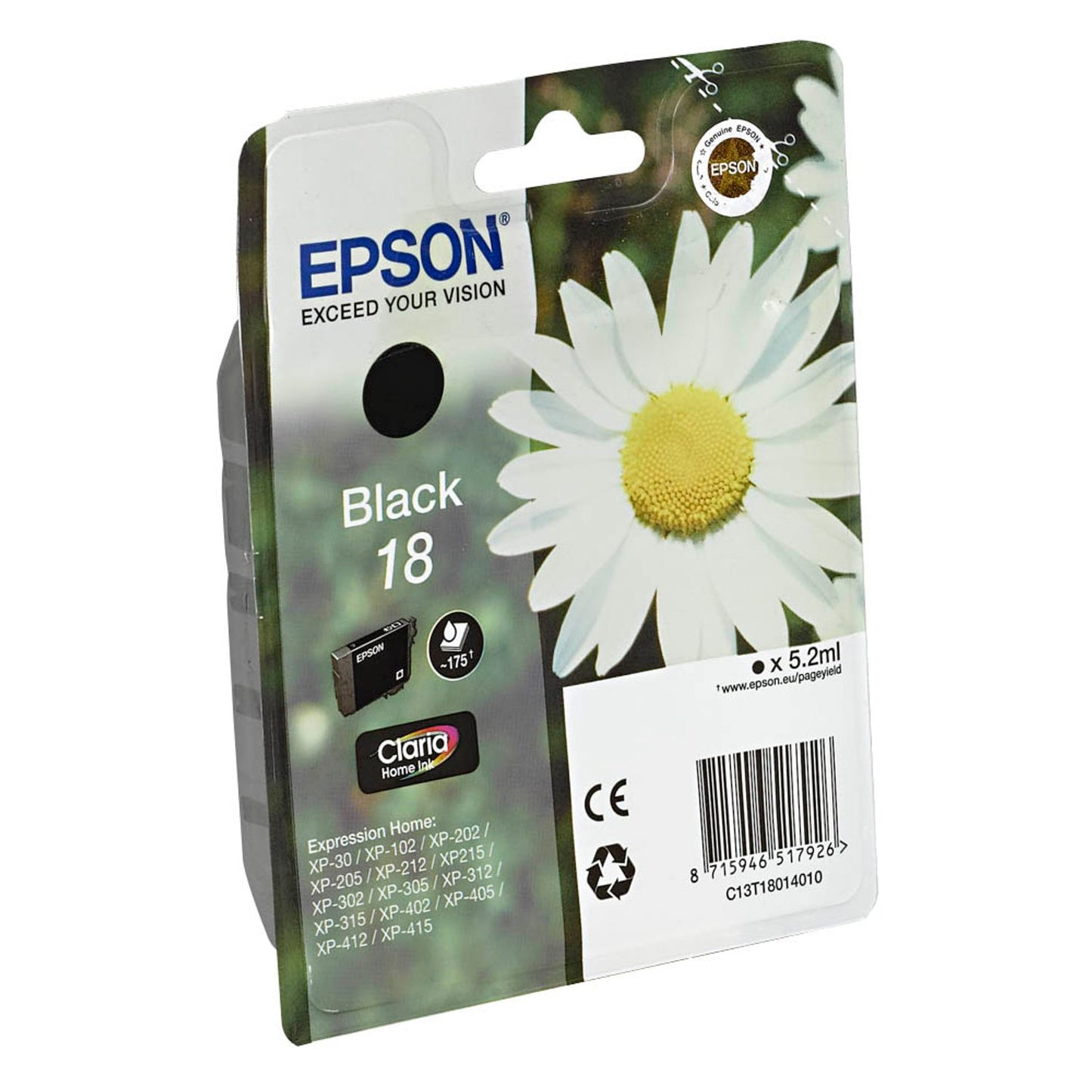 EPSON 18 / T1801 schwarz Druckerpatrone | C13T18014012