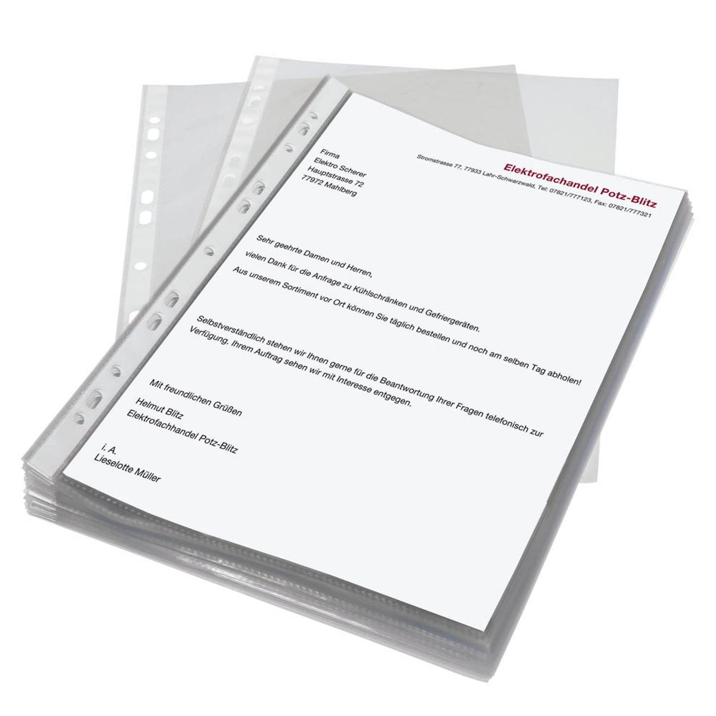 Gera-Folien Prospekthüllen DIN A4 transparent genarbt 0,05 mm | 070-0705-004-001 | 1 Pack = 100 St.