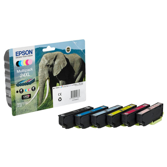 EPSON 24XL / T2438XL schwarz, cyan, magenta, gelb, light cyan, light magenta Druckerpatronen, 6er-Set | C13T24384011 | 1 Pack = 6 St.