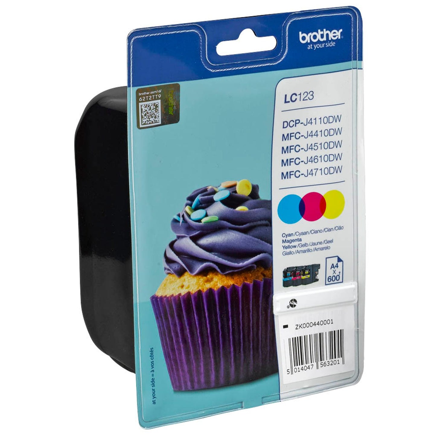 brother LC-123C/M/Y cyan, magenta, gelb Druckerpatronen, 3er-Set | LC123RBWBP | 1 Pack = 3 St.