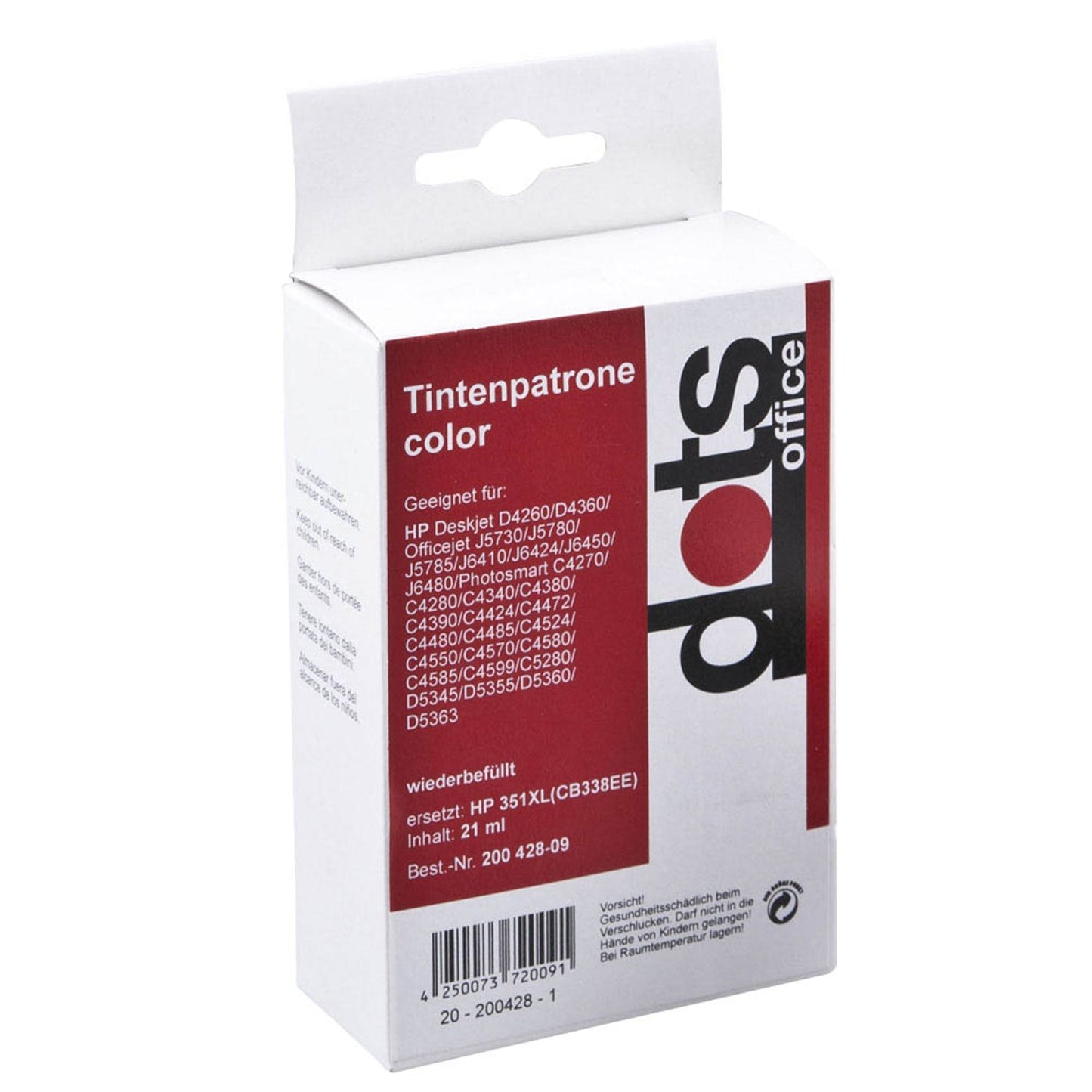 dots color Druckerpatrone kompatibel zu HP 351XL (CB338EE) | 1707,4351-DOTS