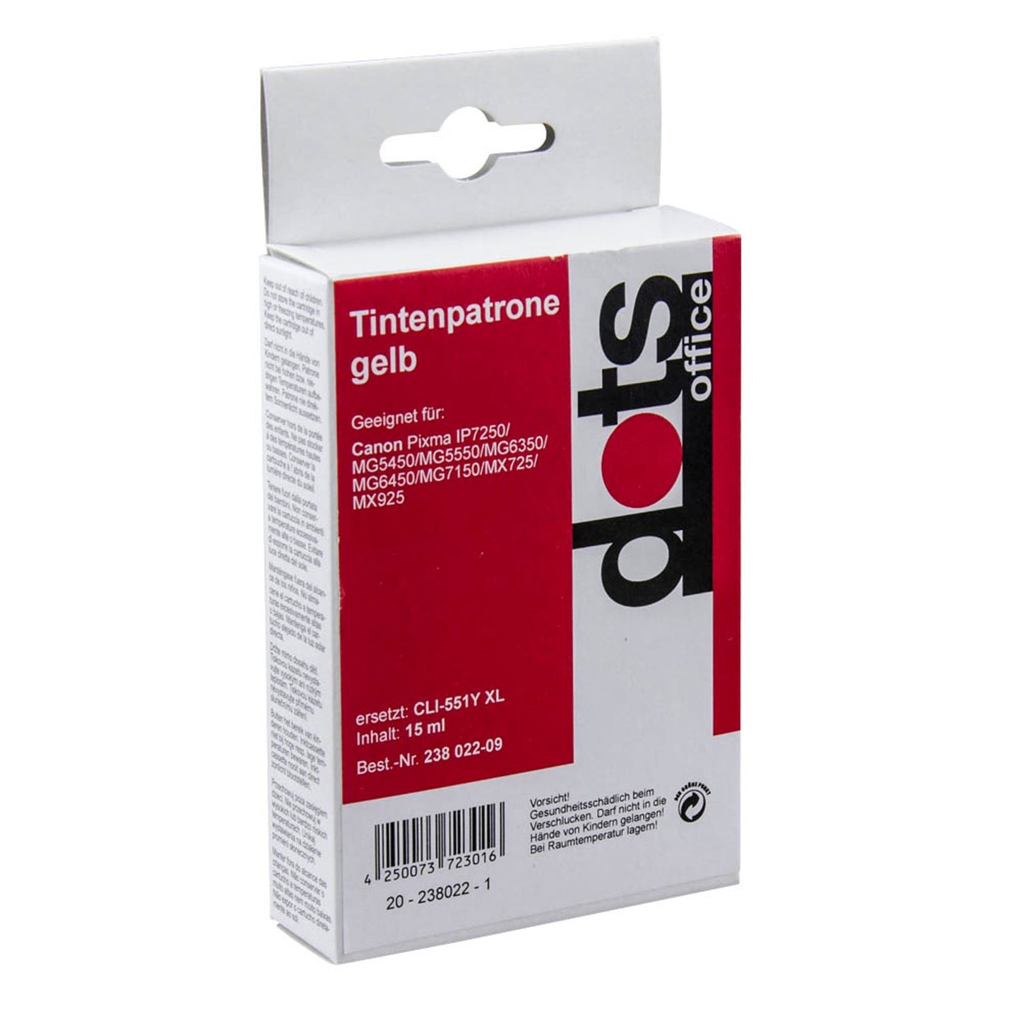 dots gelb Druckerpatrone kompatibel zu Canon CLI-551 XL Y | 1519,0009-DOTS
