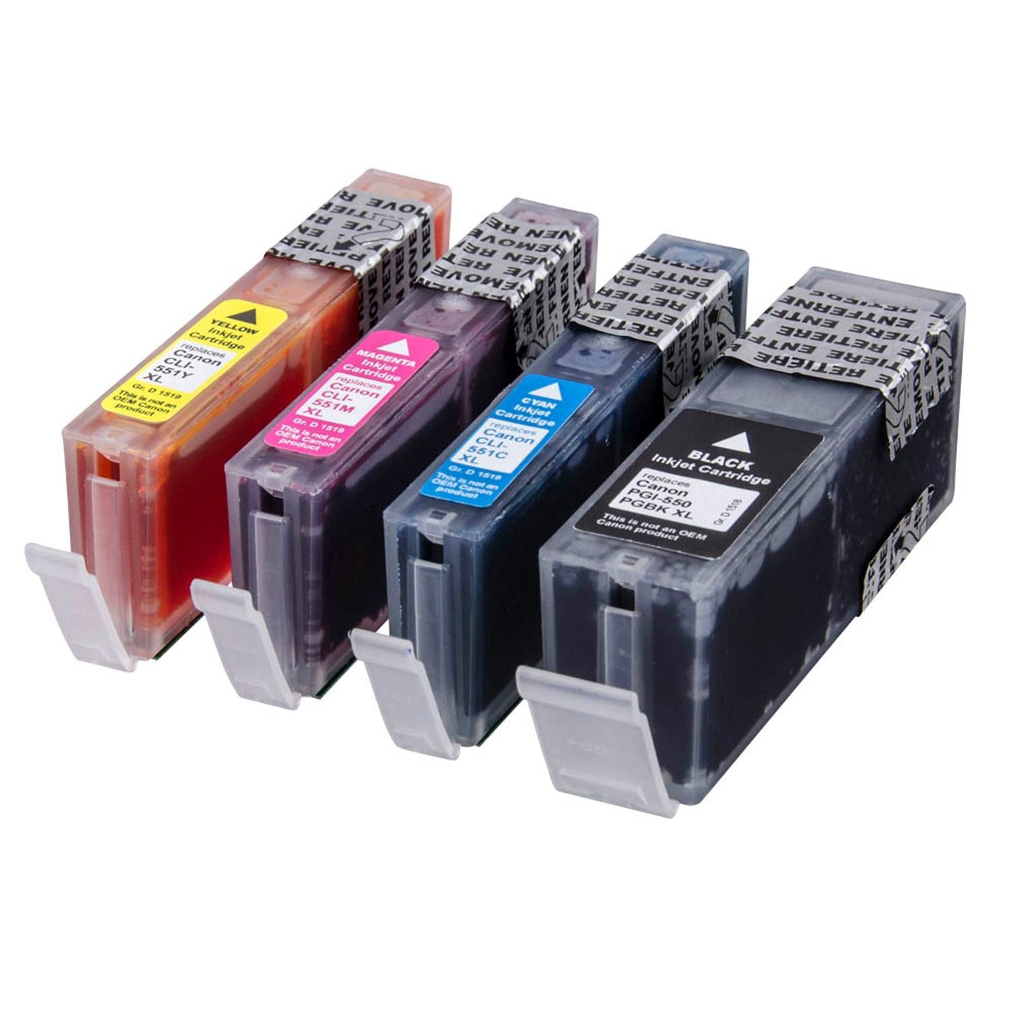 dots schwarz, cyan, magenta, gelb Druckerpatronen kompatibel zu Canon PGI-550 XL PGBK, CLI-551 XL C/M/Y | 1518,0050-DOTS