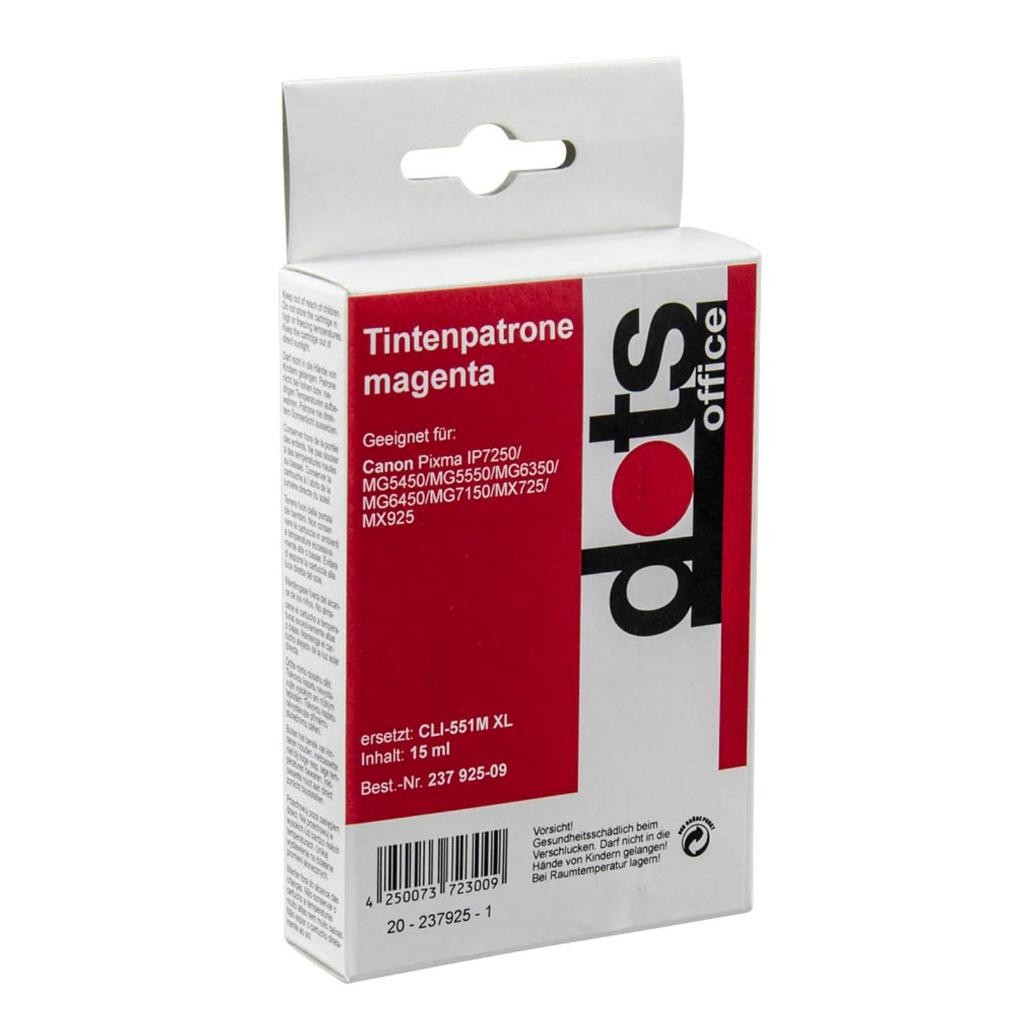 dots magenta Druckerpatrone kompatibel zu Canon CLI-551 XL M | 1519,0006-DOTS