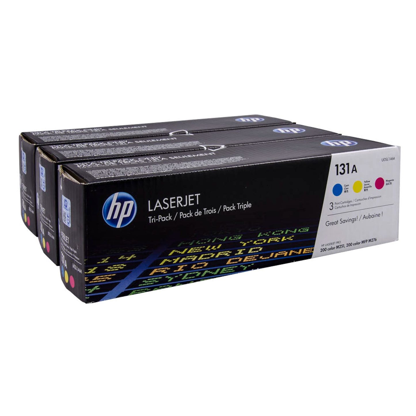 HP 131A () cyan, magenta, gelb Tonerkartuschen, 3er-Set | U0SL1AM | 1 Pack = 3 St.