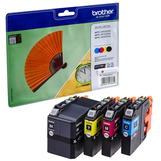 brother LC-129XLBK/C/M/Y schwarz, cyan, magenta, gelb Druckerpatronen, 4er-Set | LC129XLVALBP | 1 Pack = 4 St.