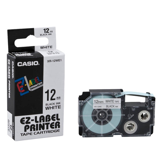 CASIO Schriftband XR-12WE , 12 mm schwarz auf weiß | XR-12WE1
