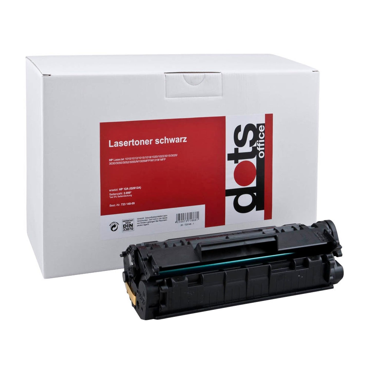 dots schwarz Toner kompatibel zu HP 12A; Canon 703(Q2612A; 7616A005) | 1114,0000-DOTS