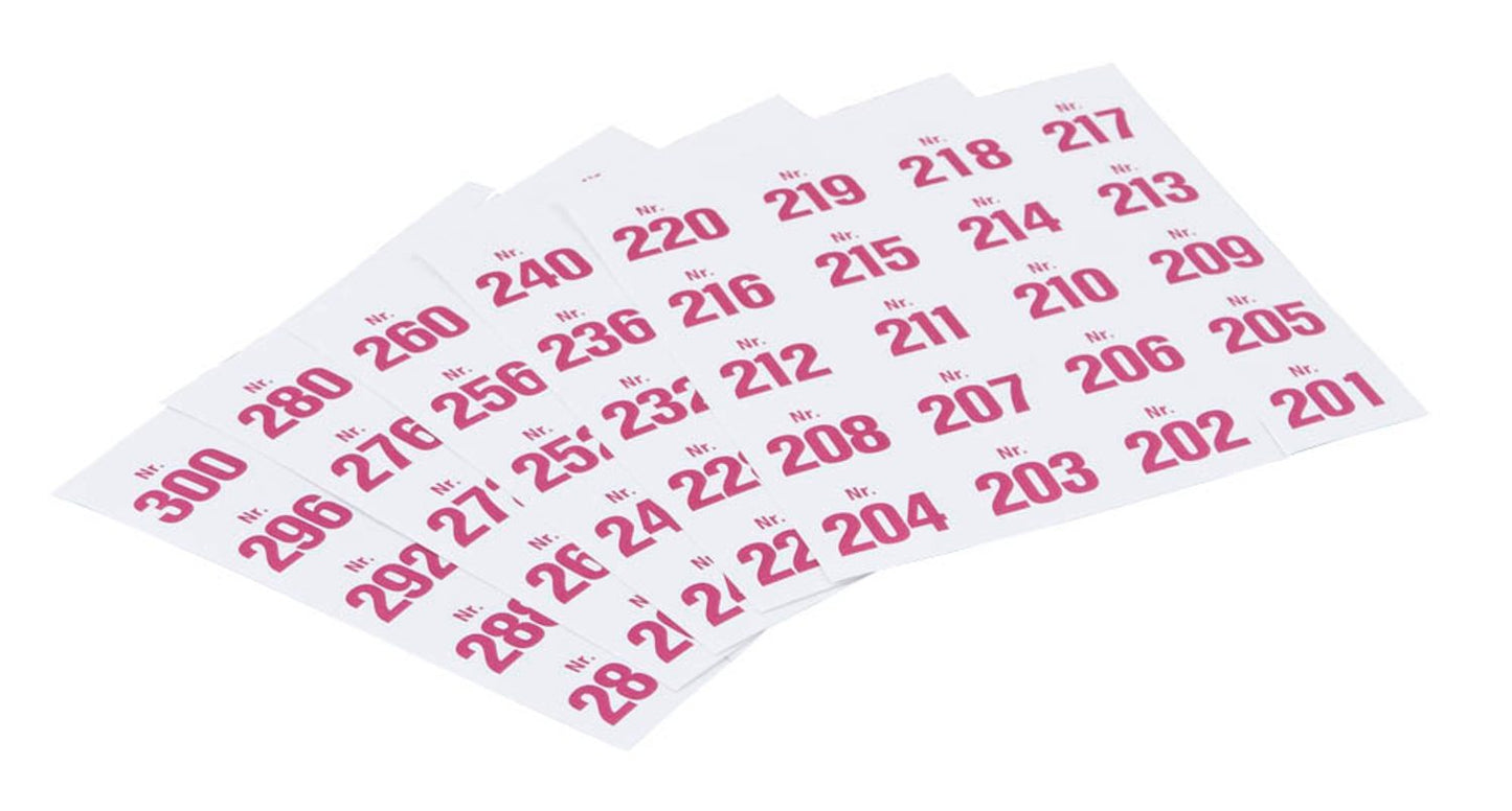 WOLF & APPENZELLER Klebenummern Zahlen, 20,0 x 24,0 mm, 100 Etiketten
