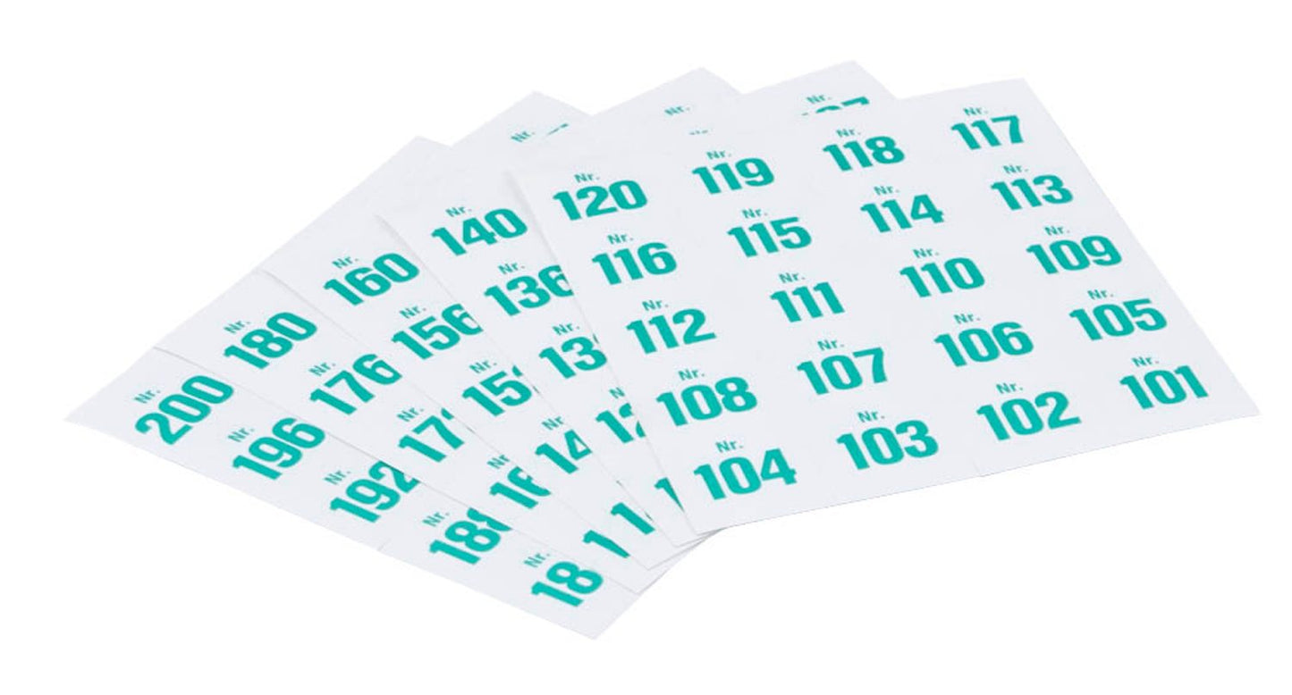 WOLF & APPENZELLER Klebenummern Zahlen, 20,0 x 24,0 mm, 100 Etiketten