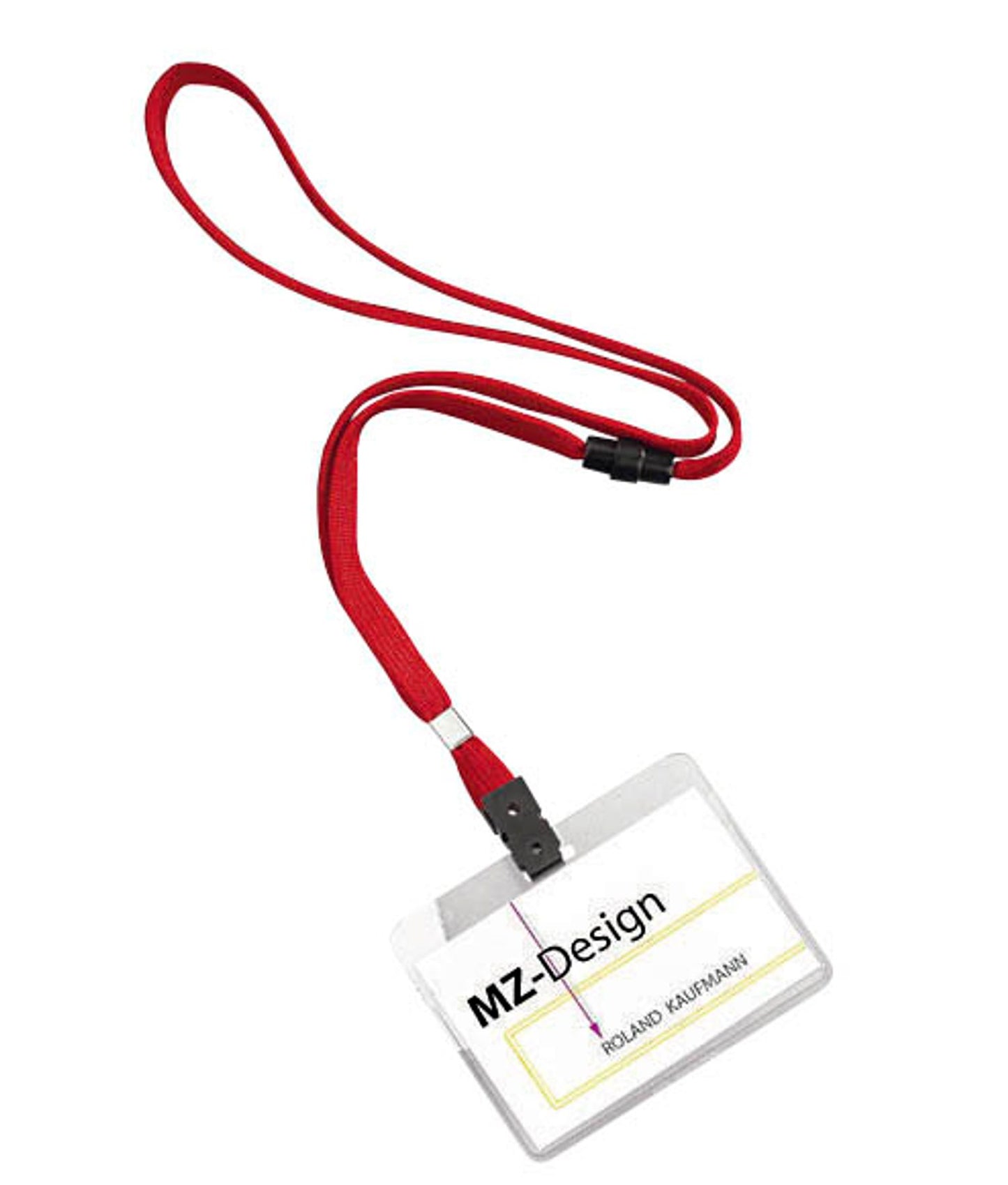 10 DURABLE Namensschilder mit Textilband 9,0 x 6,0 cm