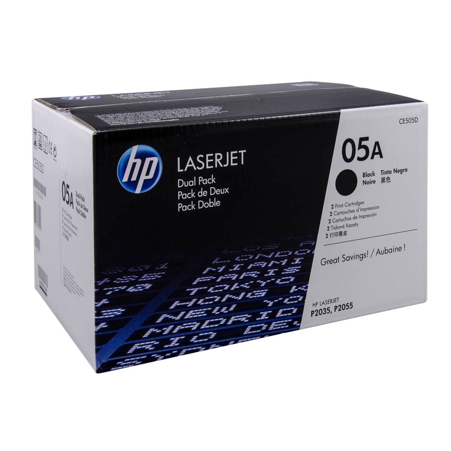 HP 05A () schwarz Tonerkartuschen, 2er-Set | CE505D | 1 Aktionspack = 2 St.