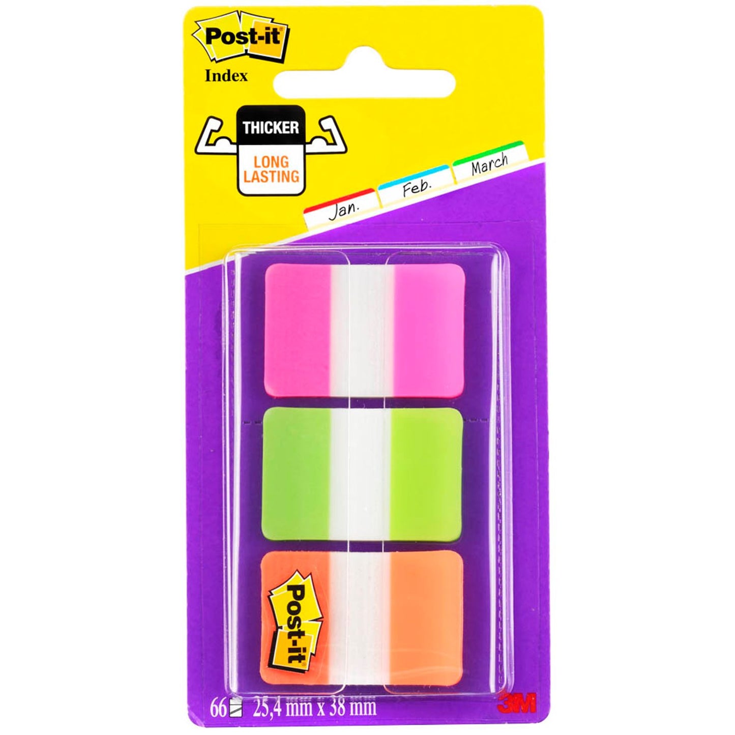 Post-it® Index Strong Haftmarker farbsortiert 3x 22 Streifen | 686-RYB | 1 Pack = 3x 22 Streifen